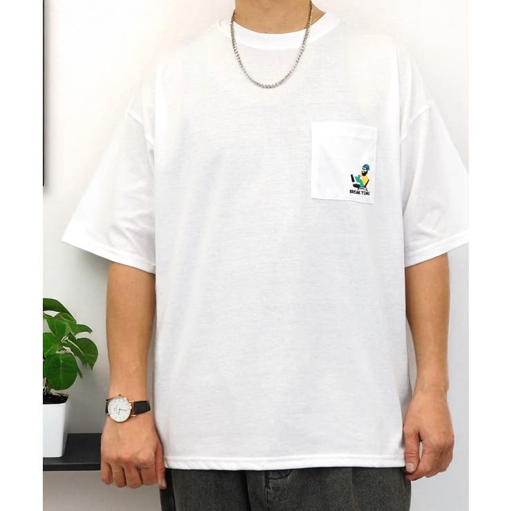 【オーバーサイズ】Tシャツ半袖 刺繍 ポケット Tシャツ #ロゴ  | GROOVY STORE | 詳細画像54 