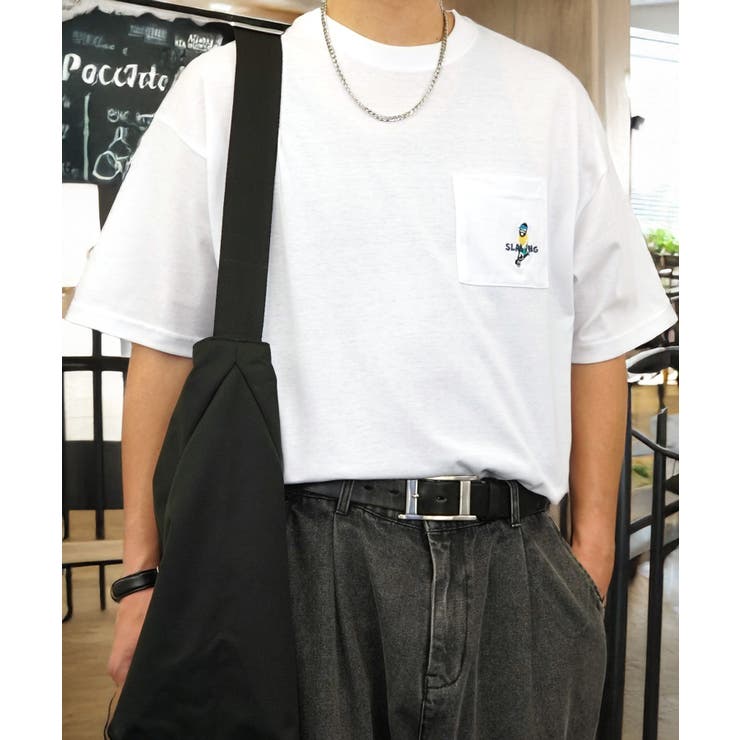 【オーバーサイズ】Tシャツ半袖 刺繍 ポケット Tシャツ #ロゴ  | GROOVY STORE | 詳細画像56 