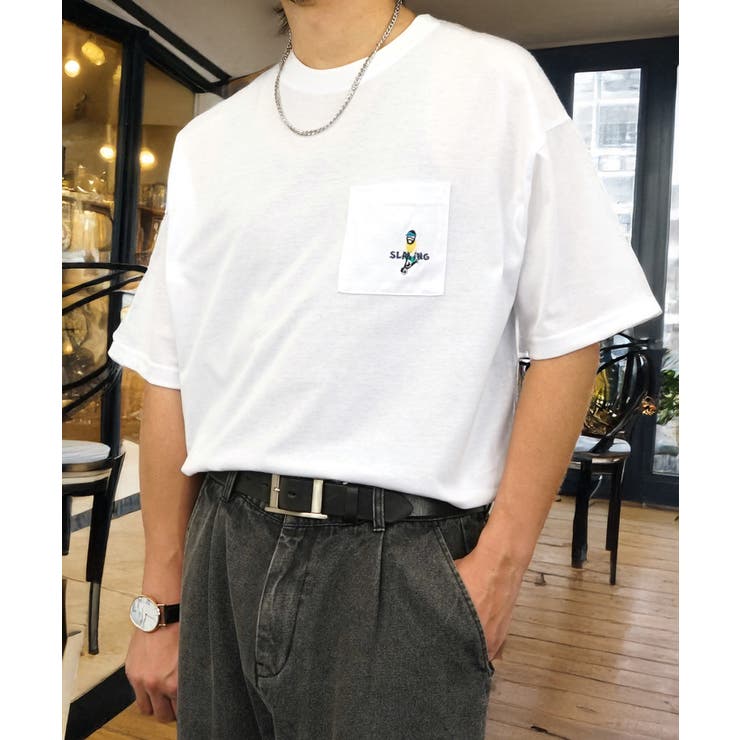【オーバーサイズ】Tシャツ半袖 刺繍 ポケット Tシャツ #ロゴ  | GROOVY STORE | 詳細画像57 