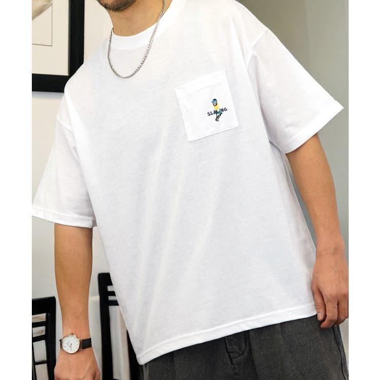 【オーバーサイズ】Tシャツ半袖 刺繍 ポケット Tシャツ #ロゴ  | GROOVY STORE | 詳細画像61 