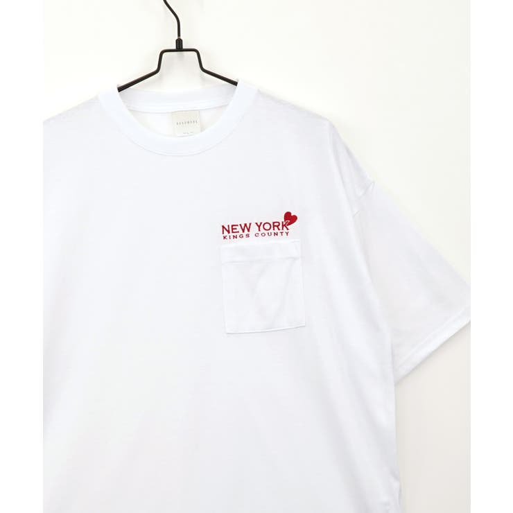刺繍 ｵｰﾊﾞｰｻｲｽﾞ Tｼｬﾂ【ポケット】Tシャツ半袖 ｵｰﾊﾞｰｻｲｽﾞ #ロゴ Tシャツ
