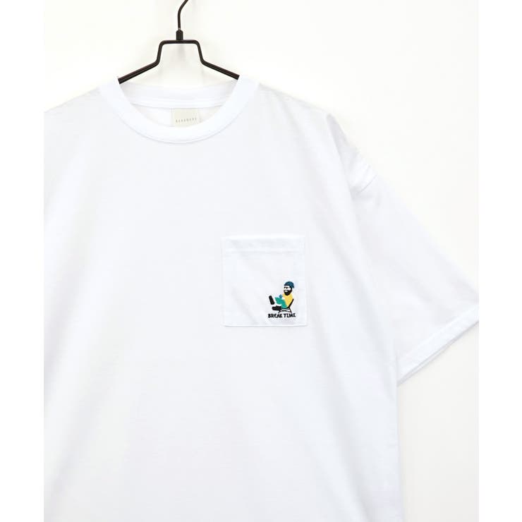 【オーバーサイズ】Tシャツ半袖 刺繍 ポケット Tシャツ #ロゴ  | GROOVY STORE | 詳細画像8 