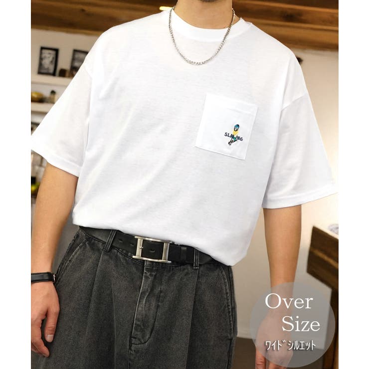 オーバーサイズ】Tシャツ半袖 刺繍 ポケット Tシャツ #ロゴ [品番：GRVK0003216]｜GROOVY  STORE（グルービーストア）のメンズファッション通販｜SHOPLIST（ショップリスト）