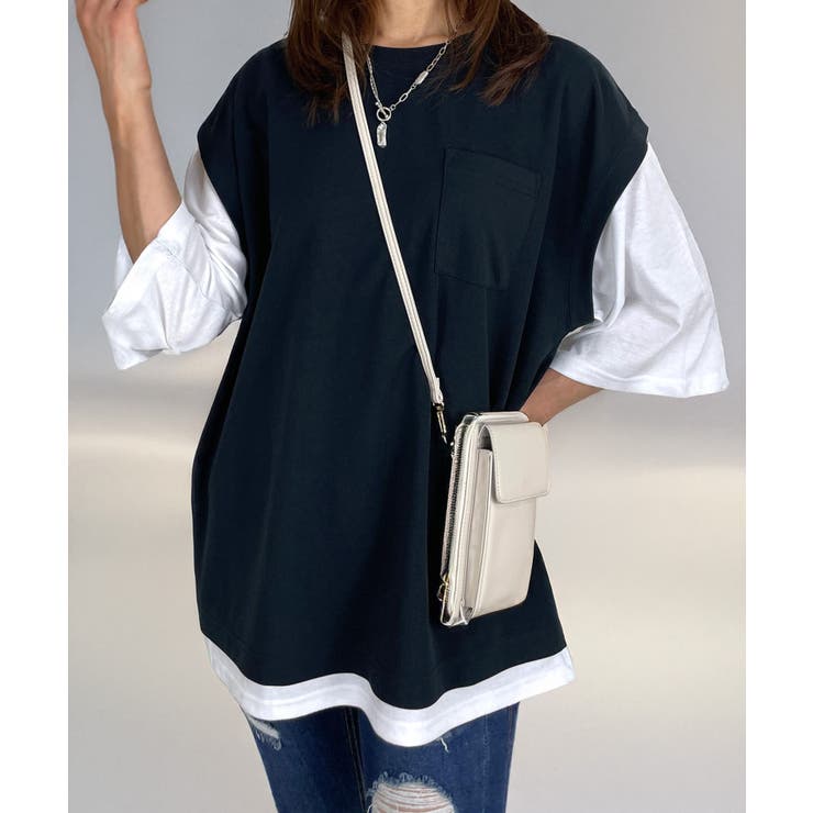 【オーバーサイズ】ベスト風 Tシャツ 上品 | GROOVY STORE | 詳細画像4 