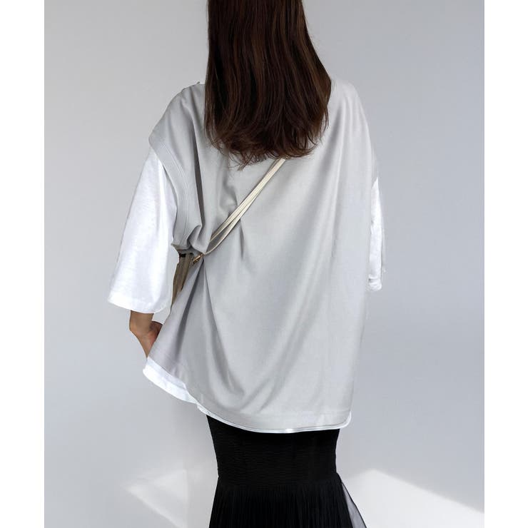 【オーバーサイズ】ベスト風 Tシャツ 上品 | GROOVY STORE | 詳細画像13 