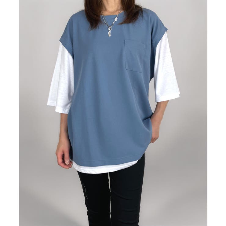 【オーバーサイズ】ベスト風 Tシャツ 上品 | GROOVY STORE | 詳細画像17 