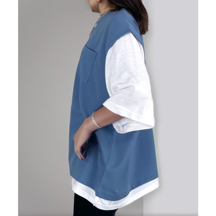 【オーバーサイズ】ベスト風 Tシャツ 上品 | GROOVY STORE | 詳細画像18 