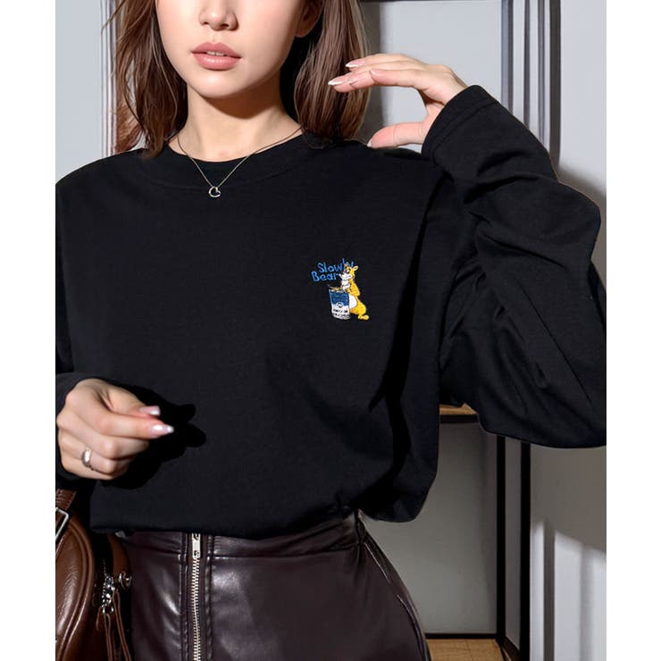 ゆったり 着やすい ルーズシルエット 刺繍ワンポイント ロンT  | GROOVY STORE | 詳細画像23 