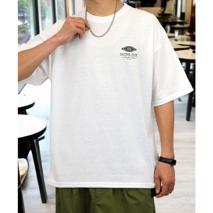 【ｵｰﾊﾞｰｻｲｽﾞ】Tシャツ半袖 オルテガ さがら刺繍 ﾊﾞｯｸﾌﾟﾘﾝﾄ Tシャツ #ロゴ T