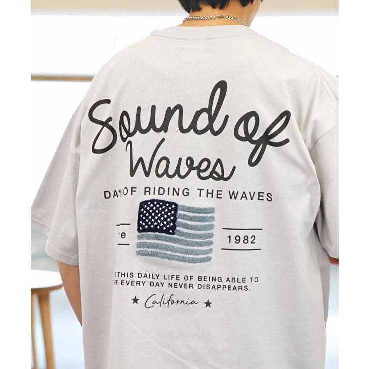 【ｵｰﾊﾞｰｻｲｽﾞ】Tシャツ半袖 オルテガ さがら刺繍 ﾊﾞｯｸﾌﾟﾘﾝﾄ Tシャツ #ロゴ T