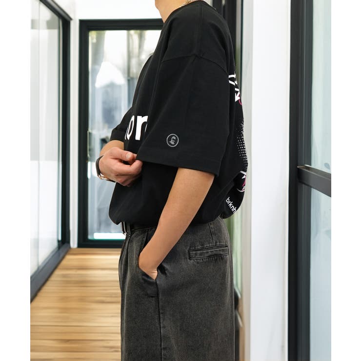 【brknhome / ブロークンホーム】グラフィック プリント ワイド 半袖Tシャツ スケーター usaコットン