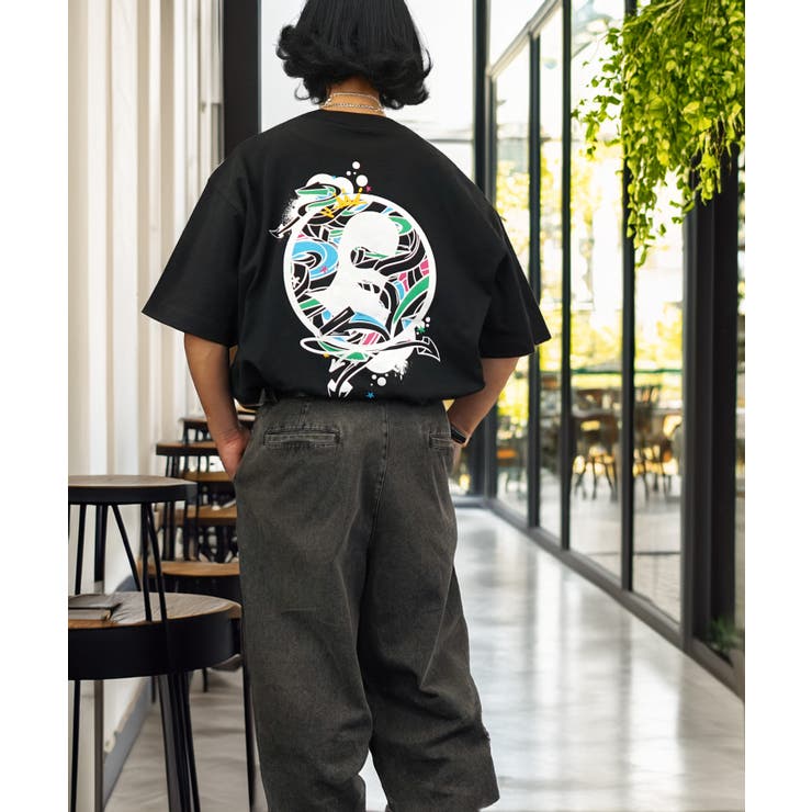 【brknhome / ブロークンホーム】グラフィック プリント ワイド 半袖Tシャツ スケーター usaコットン