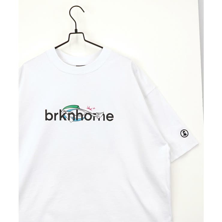 【brknhome / ブロークンホーム】グラフィック プリント ワイド 半袖Tシャツ スケーター usaコットン