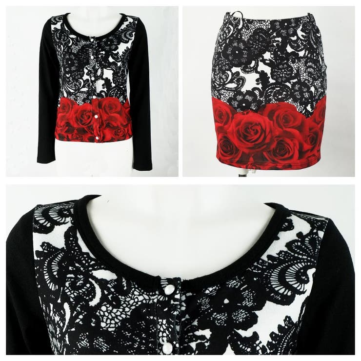 ゴージャスなインパクトデザイン♪レース&amp;ローズコラボプリントセットアップ… | Growing Rich | 詳細画像6 