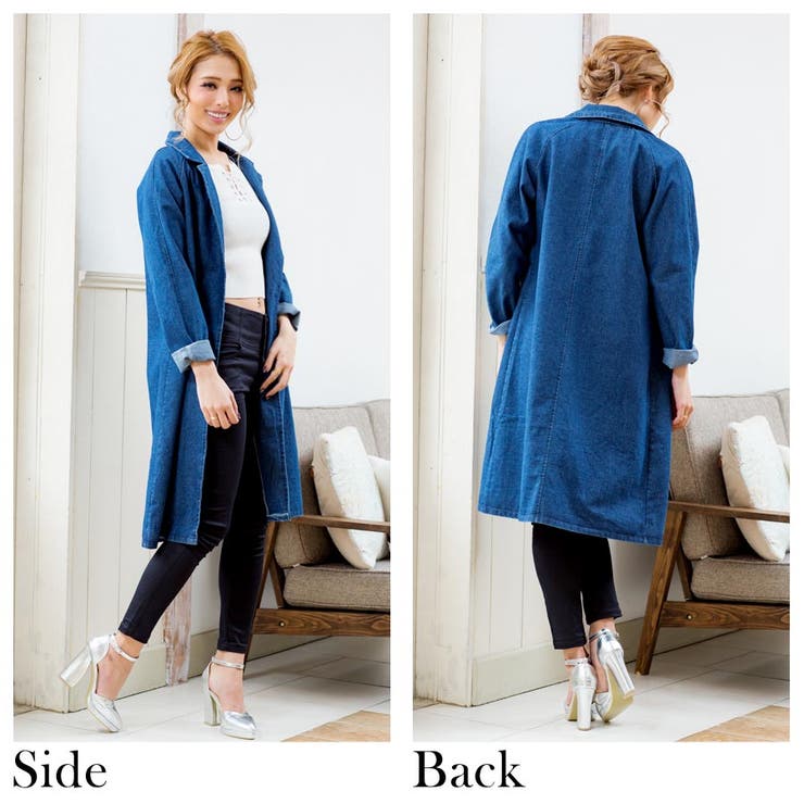 美人フェイスに仕上がる デニムチェスタージャケットコート | Growing Rich | 詳細画像8 