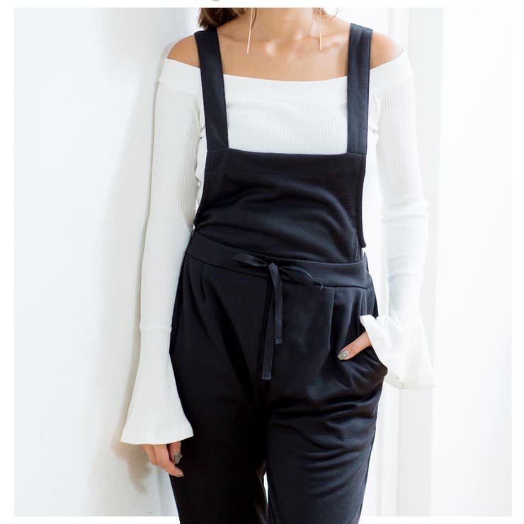 柔らかカットソー素材シンプルサロペット | Growing Rich | 詳細画像10 