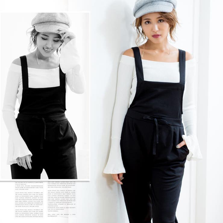 柔らかカットソー素材シンプルサロペット | Growing Rich | 詳細画像13 