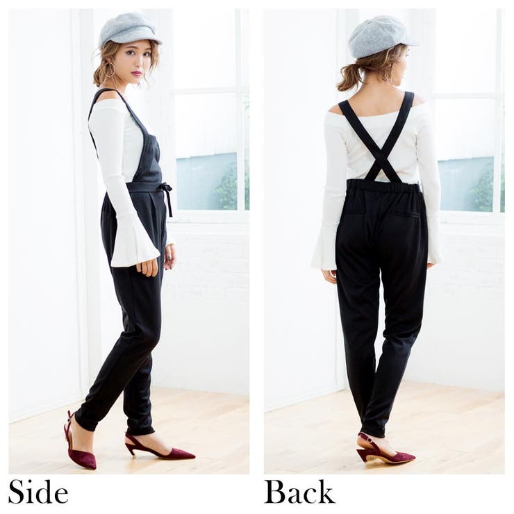 柔らかカットソー素材シンプルサロペット | Growing Rich | 詳細画像14 