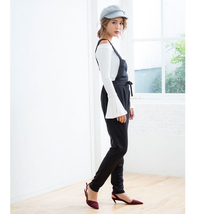 柔らかカットソー素材シンプルサロペット | Growing Rich | 詳細画像5 