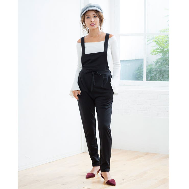 柔らかカットソー素材シンプルサロペット | Growing Rich | 詳細画像4 