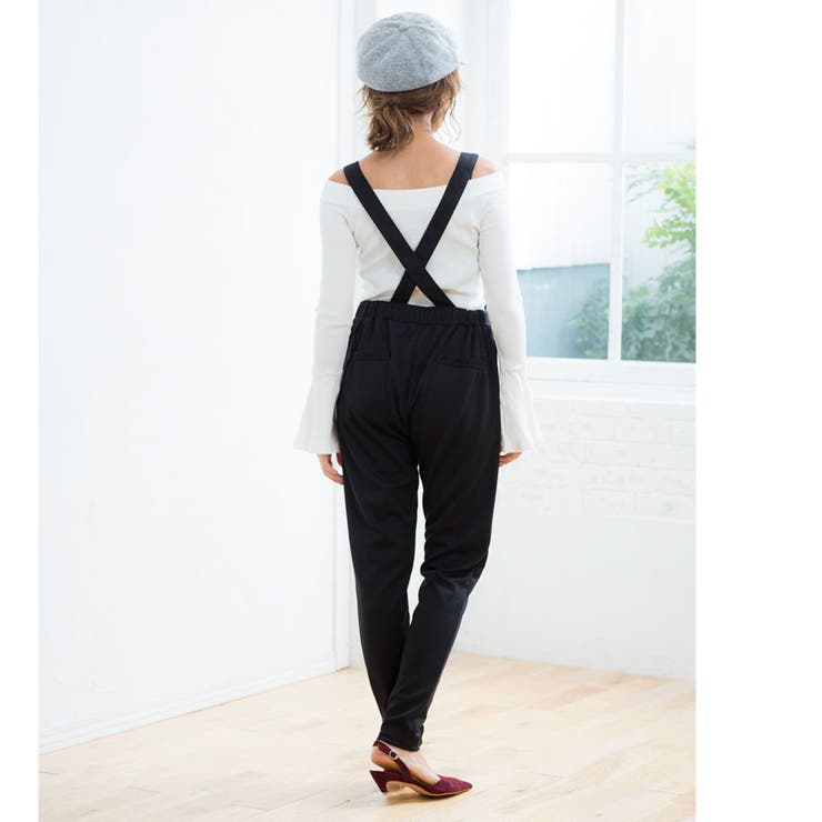 柔らかカットソー素材シンプルサロペット | Growing Rich | 詳細画像6 