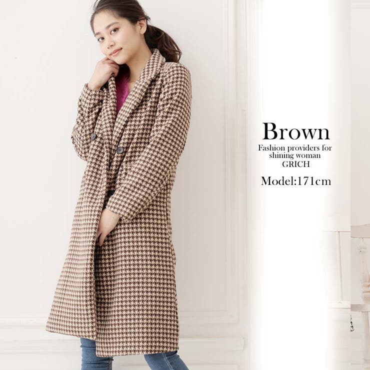 【美品】グラム　チェスターコート　パンツ セットアップ　千鳥格子　ベロア　切替 美品】グラム チェスターコート パンツ セットアップ 千鳥格子 ベロア