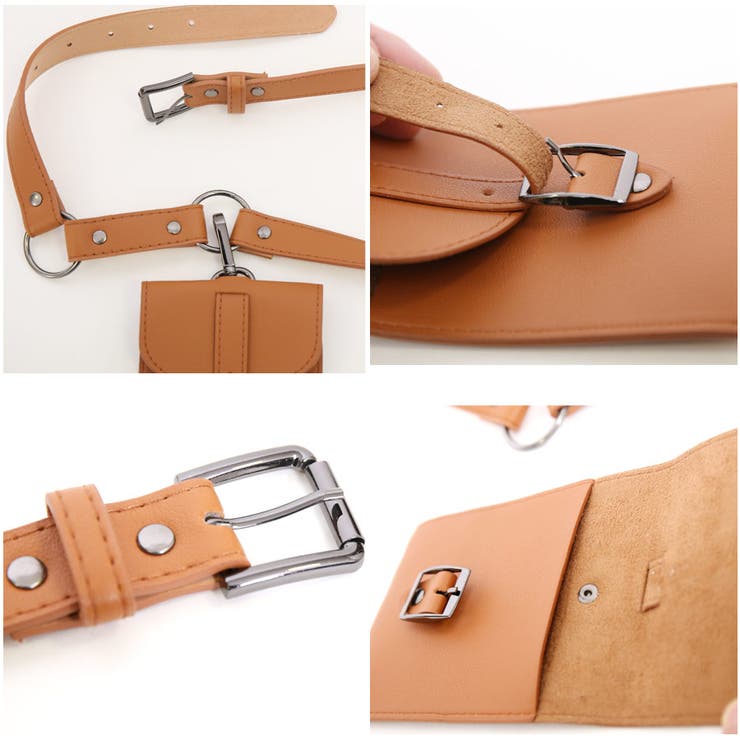 柔らかレザーの吊り下げタイプウエストポーチ[品番：GW000002823