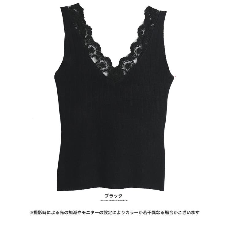 ブラック | [トップス]スカラップレースタンクトップ[180616][タンクトップ キャミ … | Growing Rich