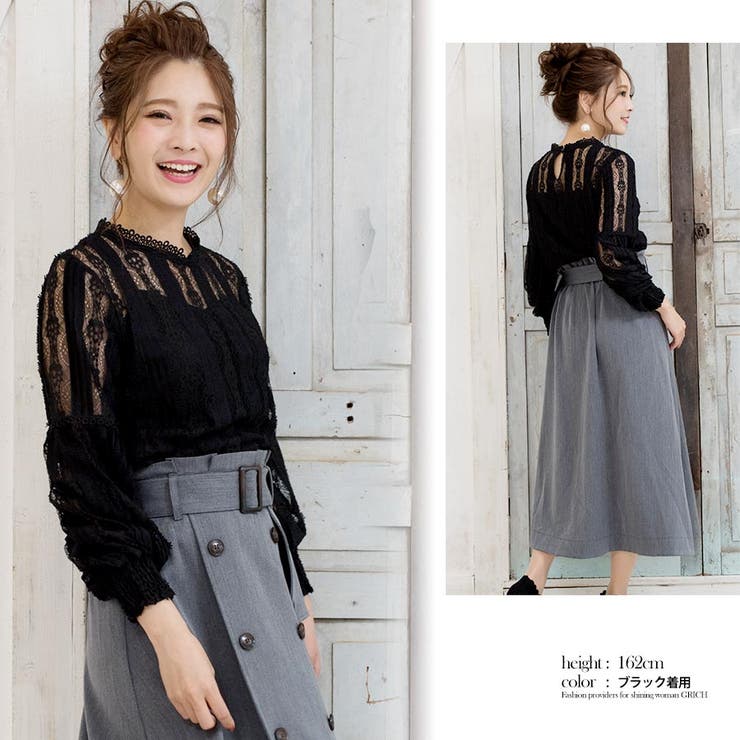 litmus Her Praha シースルーブラウス ブラック litmus Her Praha シースルーブラウス ブラック