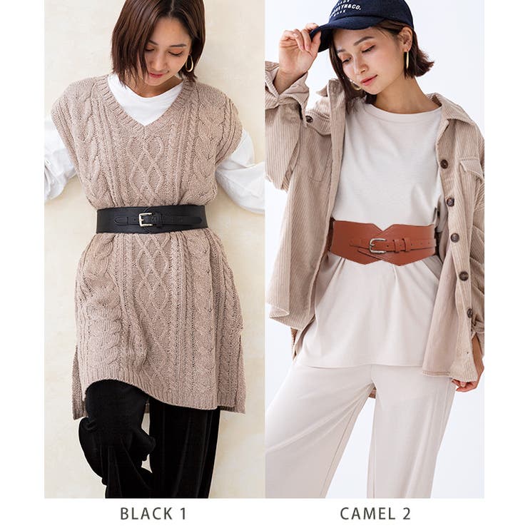 ウエストマーク幅広ゴムベルト 2type[品番：GW000003111