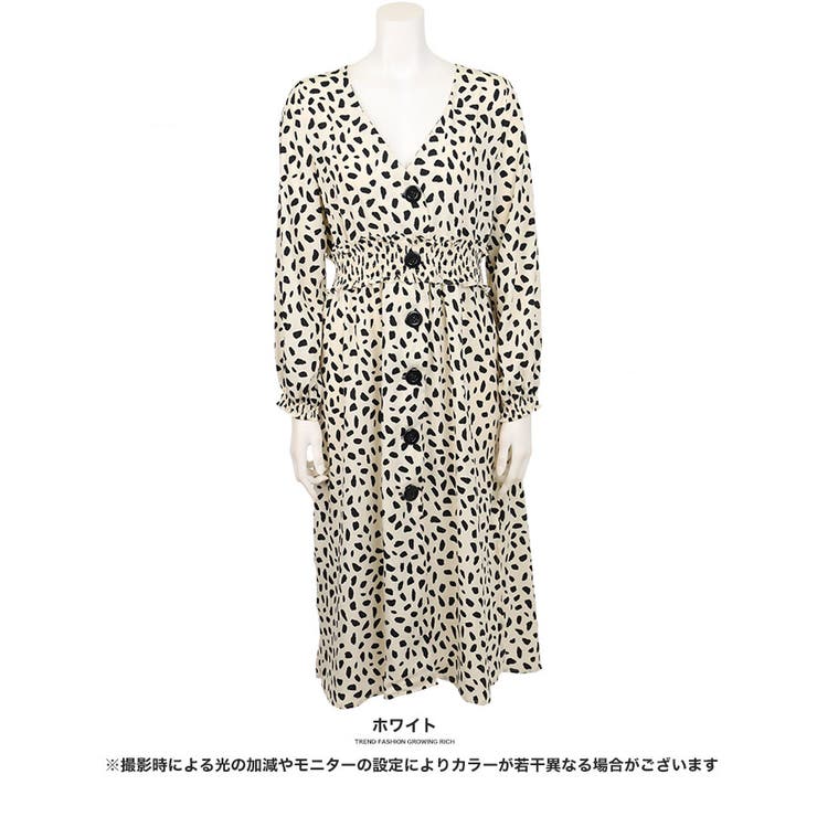 ダルメシアン柄ワンピース[品番：GW000003239]｜Growing Rich