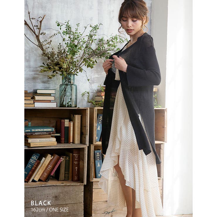 [トップス]スリット入りさらり リブニット カーデ[180605A][カーディガ… | Growing Rich | 詳細画像7 