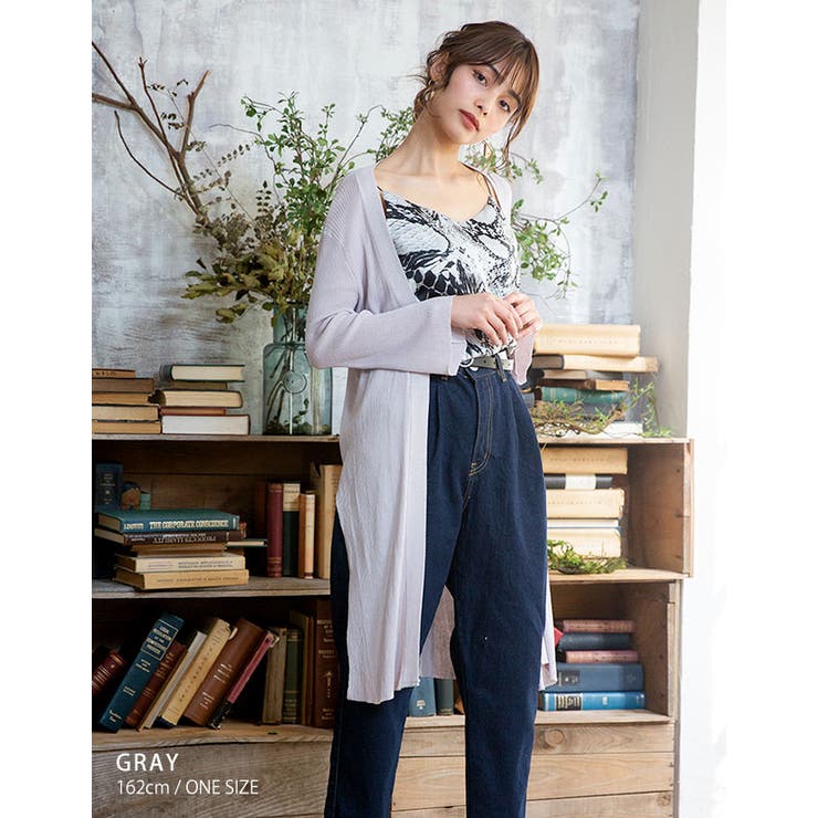 [トップス]スリット入りさらり リブニット カーデ[180605A][カーディガ… | Growing Rich | 詳細画像10 