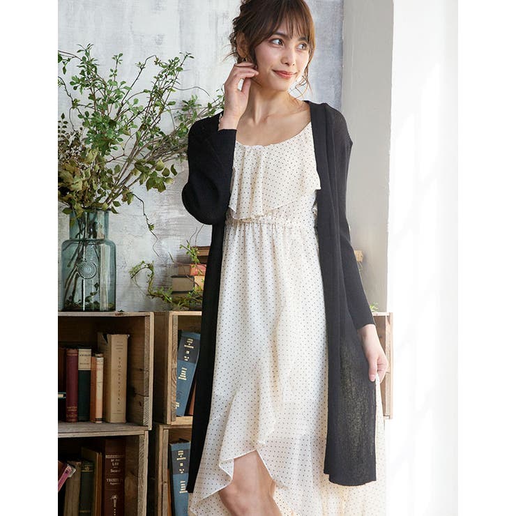 [トップス]スリット入りさらり リブニット カーデ[180605A][カーディガ… | Growing Rich | 詳細画像2 