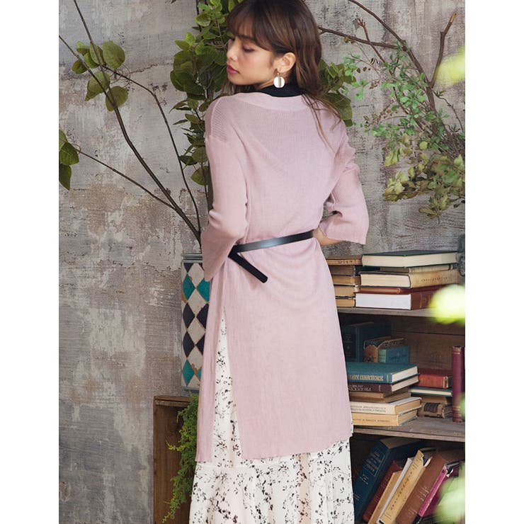 [トップス]スリット入りさらり リブニット カーデ[180605A][カーディガ… | Growing Rich | 詳細画像4 