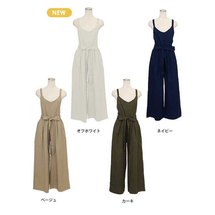 ウエストリボンツイルサロペット M L | Growing Rich | 詳細画像12 