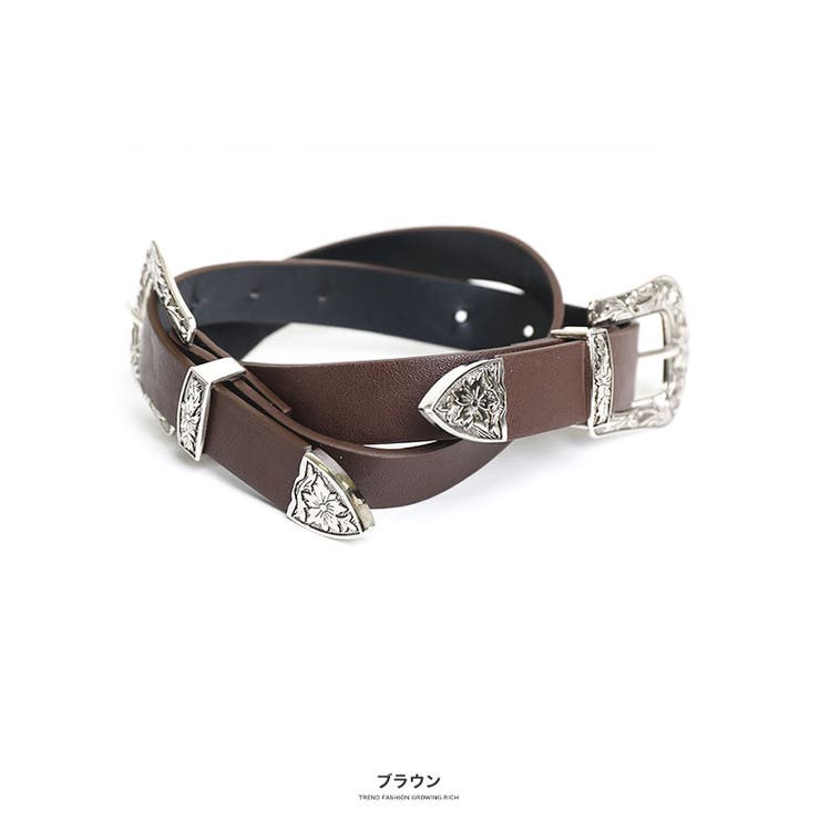 ブラウン | ベルト レディース 合皮 | Growing Rich