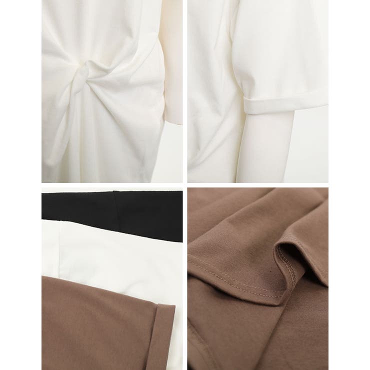 [ワンピース]ツイストアシンメトリーＴシャツワンピース[190721][らくちん… | Growing Rich | 詳細画像15 