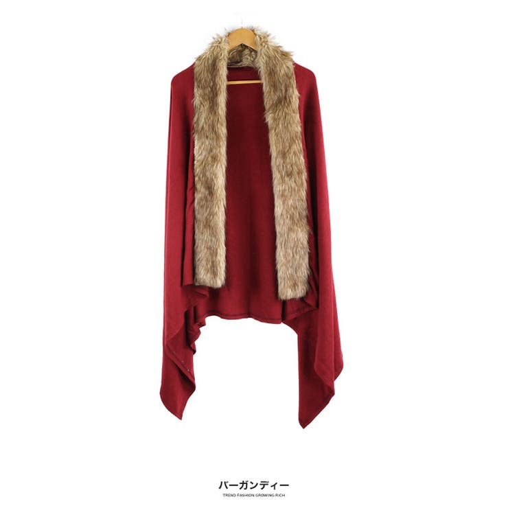 ファー付きストール[品番：GW000003599]｜Growing Rich（グロー  