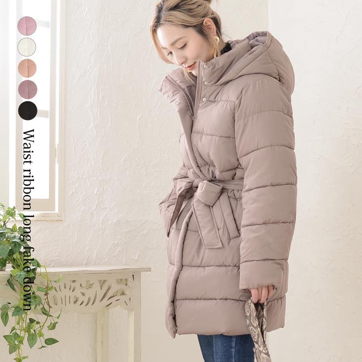 リボンベルト付きロングフェイクダウン 品番 Gw Growing Rich グローウィングリッチ のレディース ファッション通販 Shoplist ショップリスト