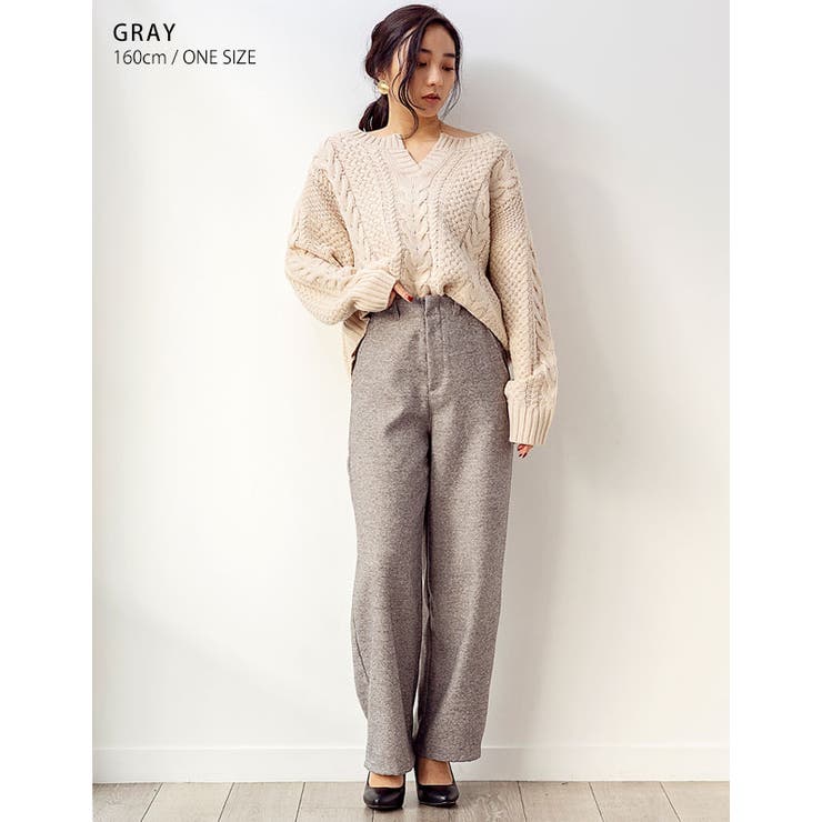 グレー | カルゼカーブパンツ | Growing Rich
