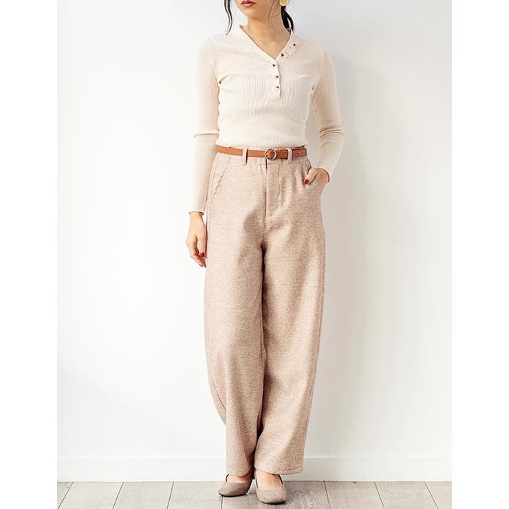 ベージュ | カルゼカーブパンツ | Growing Rich