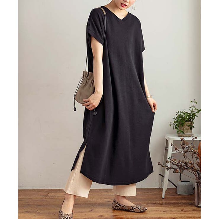 最終額　新品　パンダクラブペチ付きワンピース　ブラック　3L ワンピース レディース ロング[品番：GW000003721]｜Growing Rich