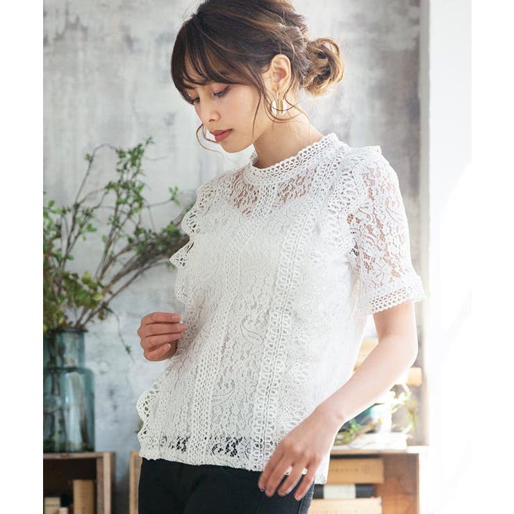 key GREED INTERNATIONAL トップス ブラウス GREED グリード シアー ジャガード トップス ブラウス M - メルカリ