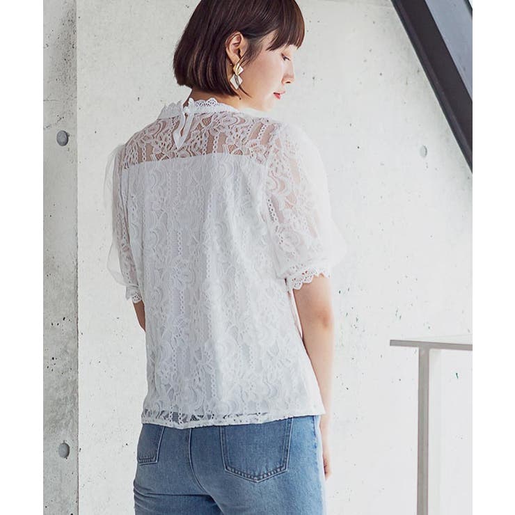 Riu2024年Summer レーストップス 2点セット】刺繍レーストップス（トップス＋インナーセット