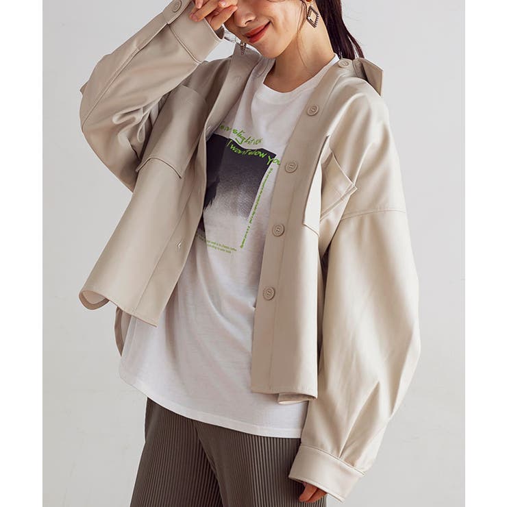 シャツジャケット レディース オーバーサイズ[品番：GW000003885