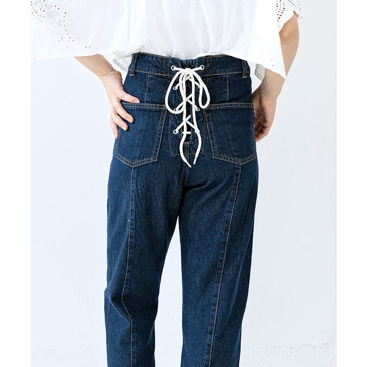 （US発）R13 レースバック ジェーン ジーンズ R13 Jane Lace-Up High-Rise Flared Jeans | Saks Fifth Avenue