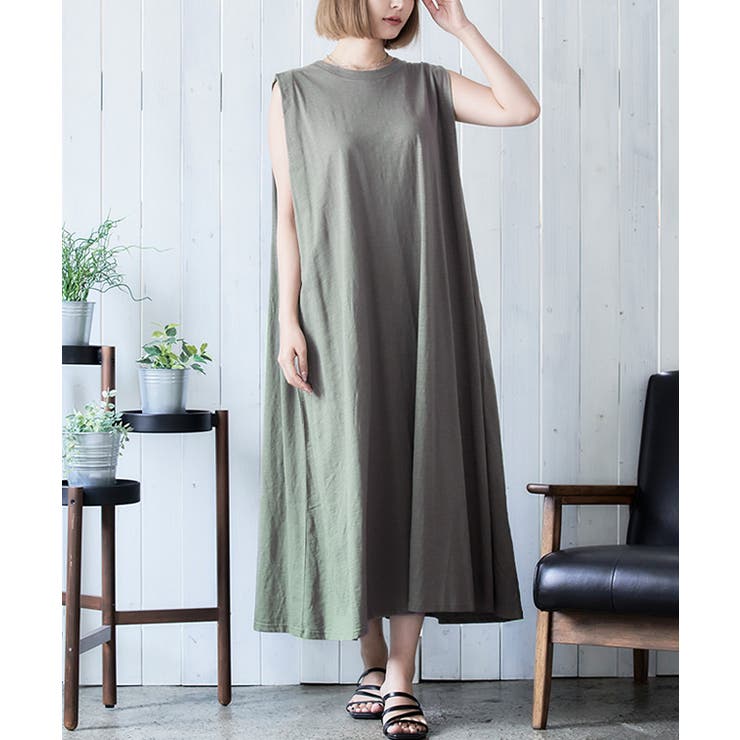 カーキ | ワンピース 夏 レディース | Growing Rich