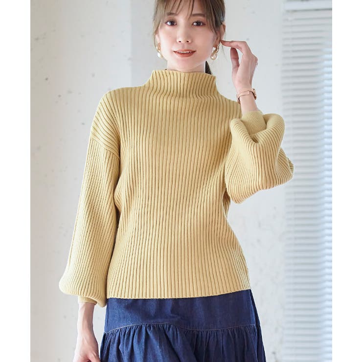 ぽわん袖もちもちリブニット ニット レディース[品番：GW000003972