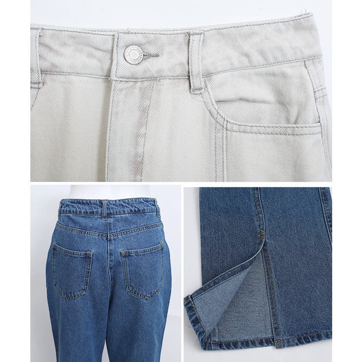 デニムフレアフロントスリットパンツ S M | Growing Rich | 詳細画像17 